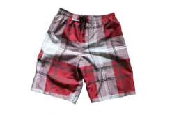 Burnside Junior Plaid Board Shorts (Red)