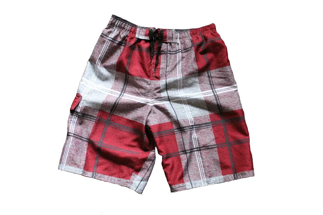 Burnside Junior Plaid Board Shorts (Red) 3 Burnside Junior Plaid Board Shorts (Red)