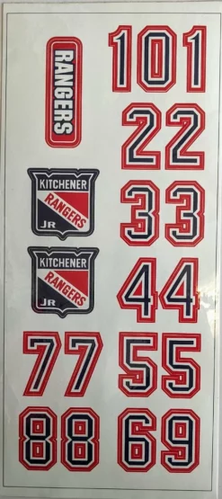 Entrix Kitchener Jr Rangers Helmet Sticker Set