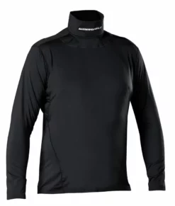 Winnwell Junior Long Sleeve Base Layer Shirt With BNQ Approved Built In Neck Guard Hockey