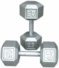 York 45 LB Hex Dumbells